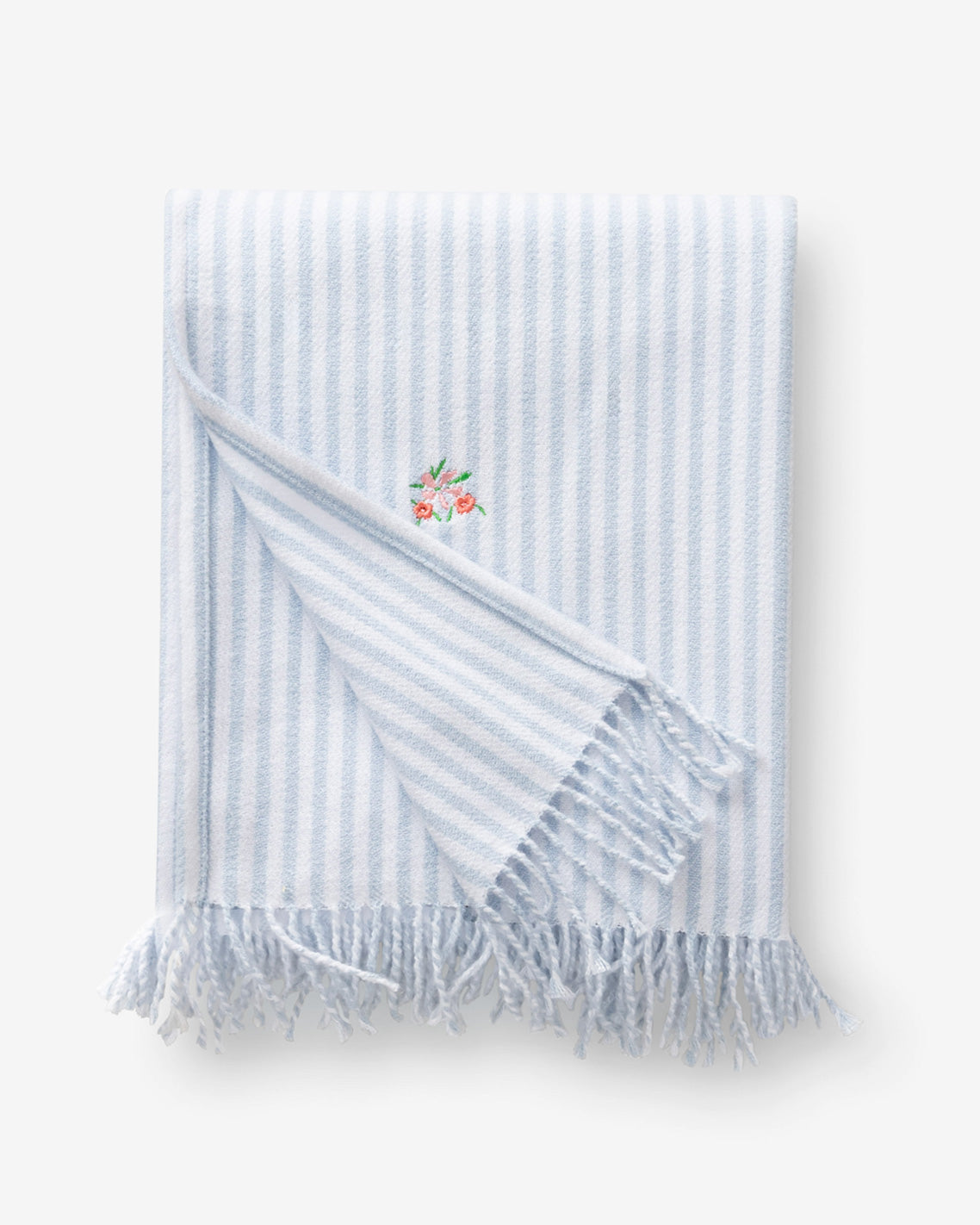 Draper James Blue Multi Embroidered Woven Throw
