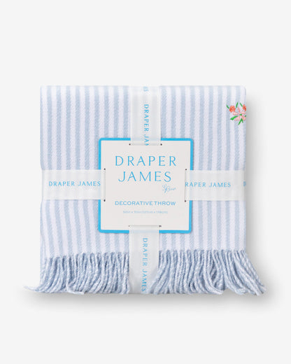 Draper James Blue Multi Embroidered Woven Throw