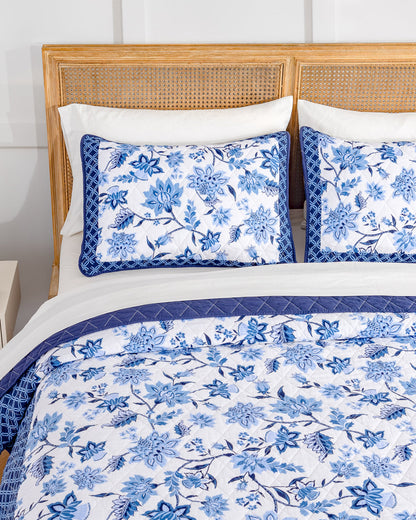 Draper James Blue Multi Justina Simple Lattice Quilt Set