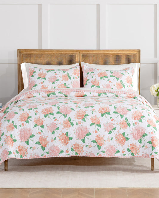 Draper James Pink Olivia Hydrangea Quilt Set