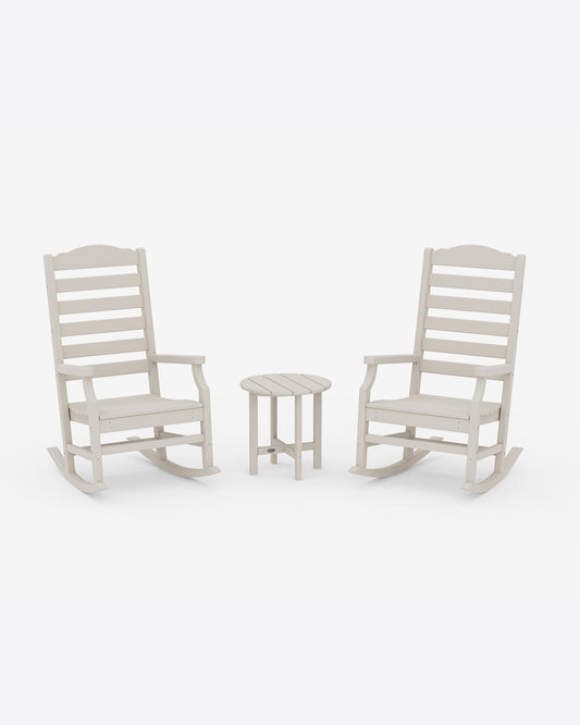 Draper James Sand Savannah 3-Piece Rocking Chair Set in White
