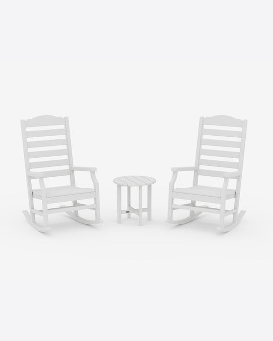 Draper James White Savannah 3-Piece Rocking Chair Set in Natural