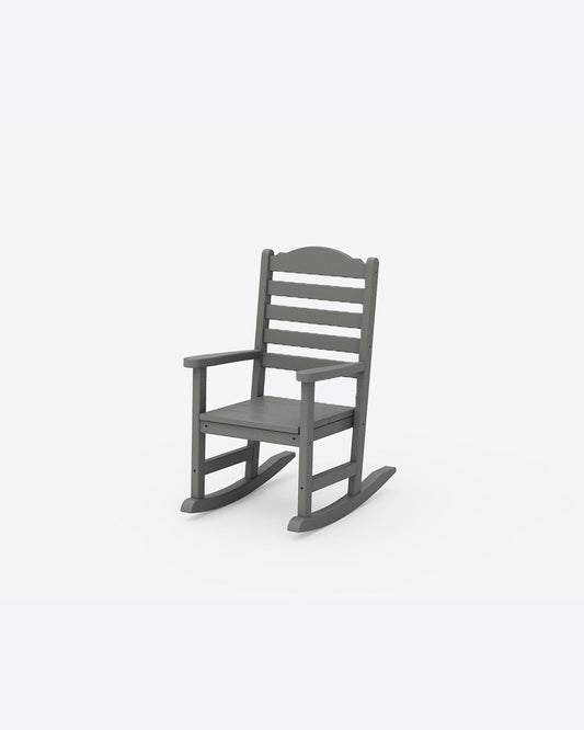 Draper James Slate Grey Savannah Kids Rocking Chair in White