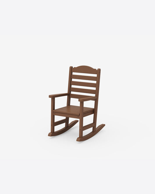 Draper James Teak Savannah Kids Rocking Chair in Gray