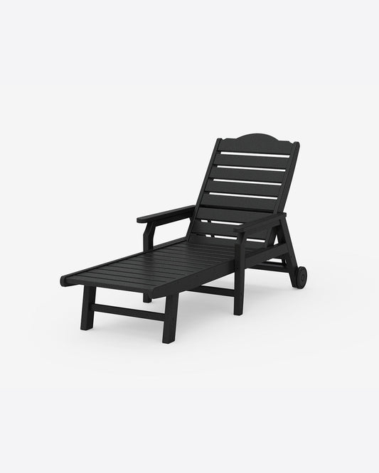 Draper James Black Savannah Chaise with Arms & Wheels in Navy
