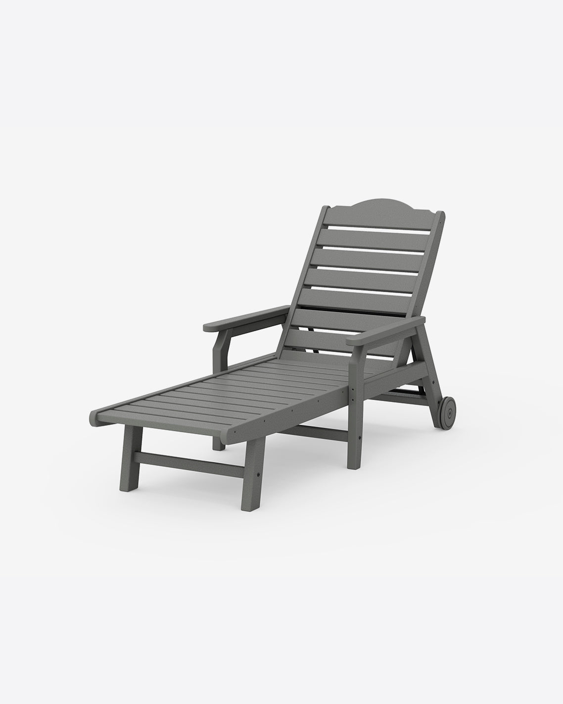Draper James Slate Grey Savannah Chaise with Arms & Wheels in Gray