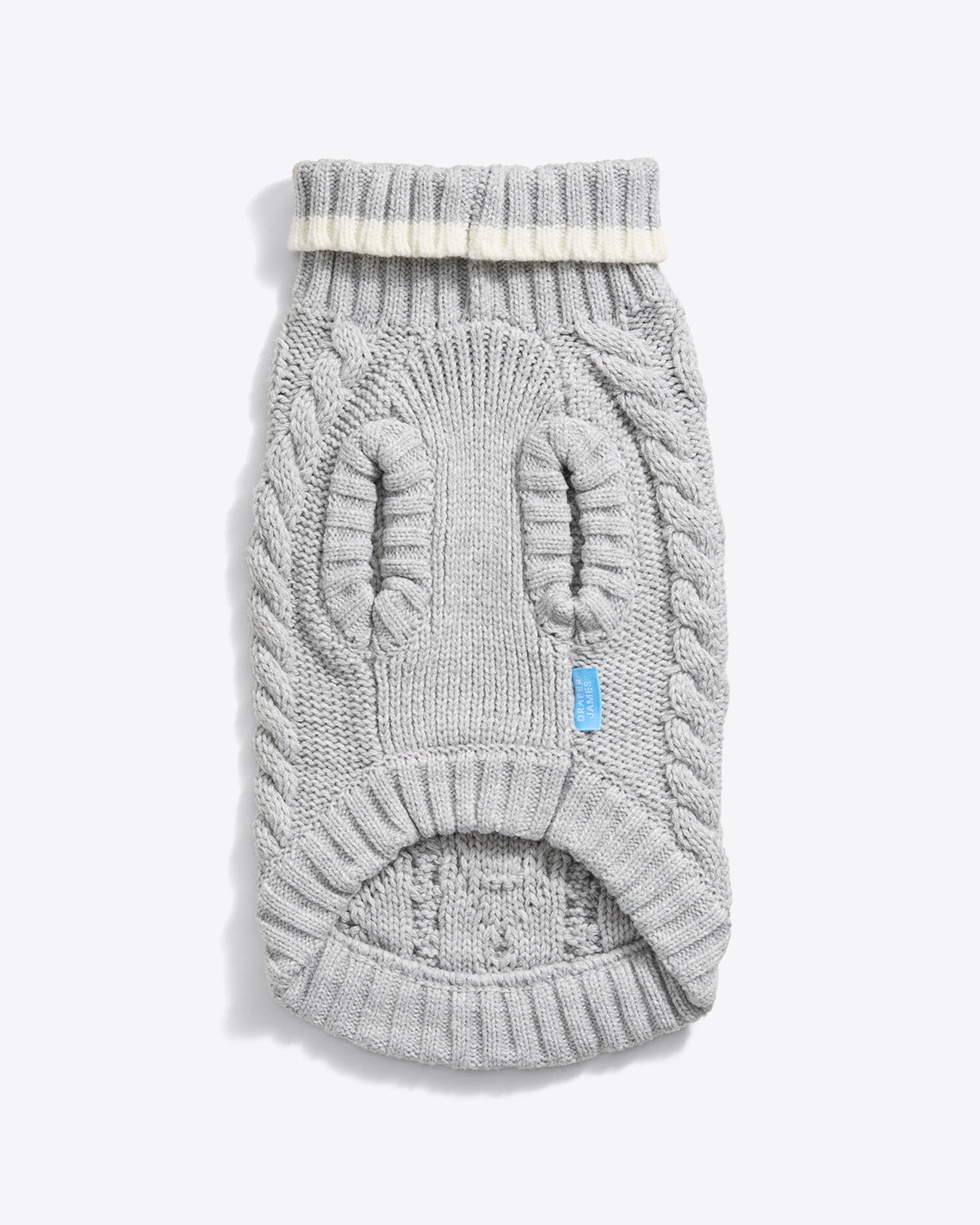 Draper James Grey Cable Knit Dog Sweater
