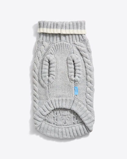 Draper James Grey Cable Knit Dog Sweater