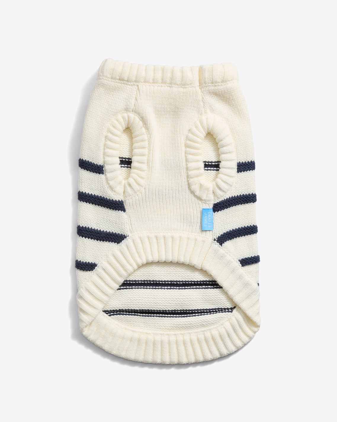 Draper James Magnolia White Dog Sweater in Mariner Stripe