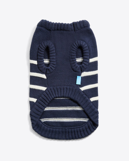 Draper James Nassau Navy Dog Sweater in Navy Mariner Stripe