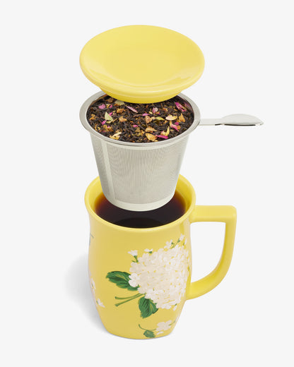 Draper James Multicolor Hydrangea Fiore Steeping Cup with Infuser