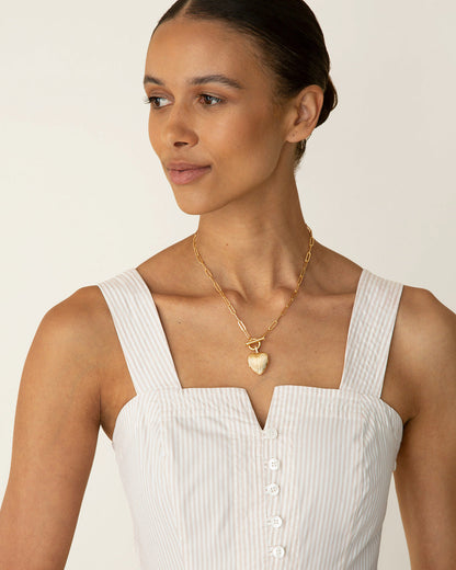 Draper James Gold Heart Locket Necklace