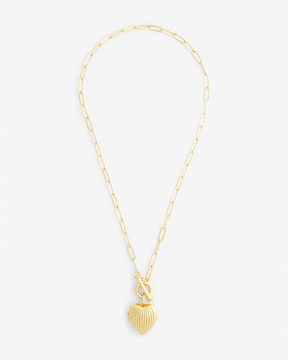 Draper James Gold Heart Locket Necklace