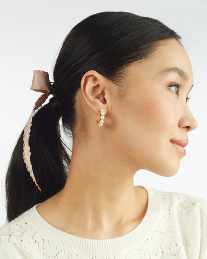 Draper James Pearl Huggie Hoops in Pearl