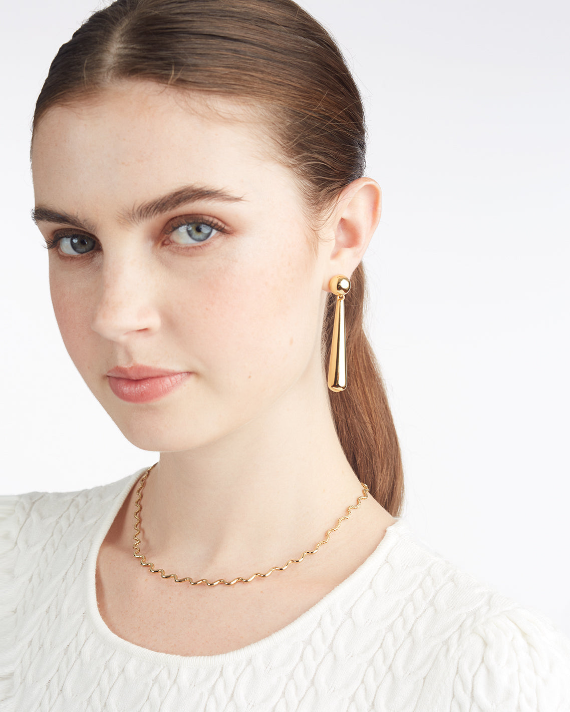 Draper James Gold Ripple Wavy Layering Necklace | Gold