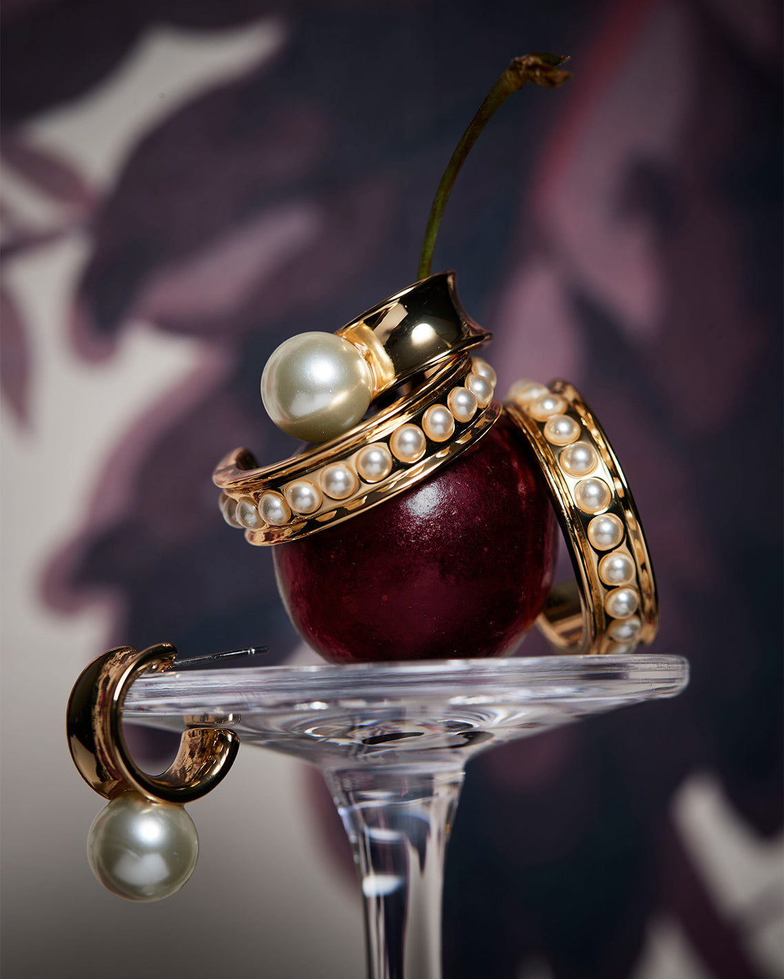 Draper James Gold Pearl Studded Hoops