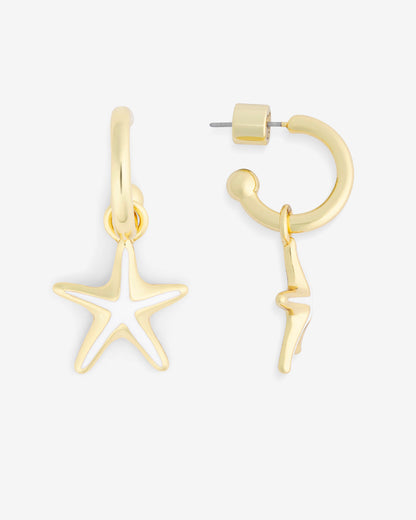 Draper James Gold Starfish Hoops