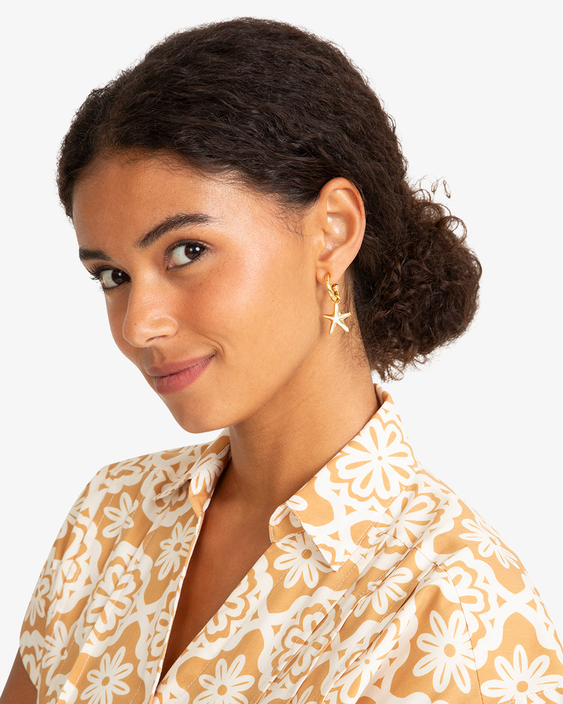 Draper James Gold Starfish Hoops
