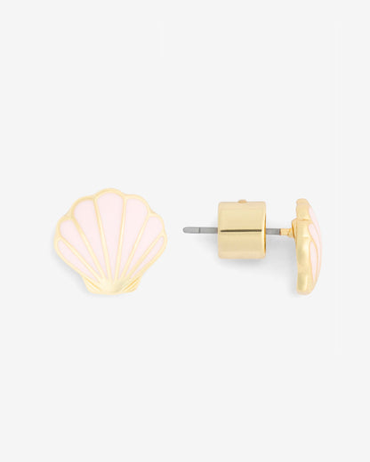 Draper James Pink Enamel and Pearl Shell Studs