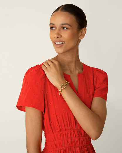 Draper James Gold Large Link Bracelet