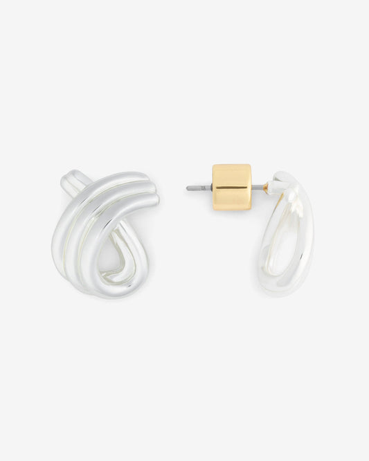 Draper James Silver Brush Stroke Studs