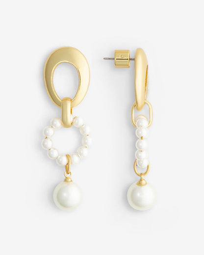 Draper James Gold Pearl Drop Earrings