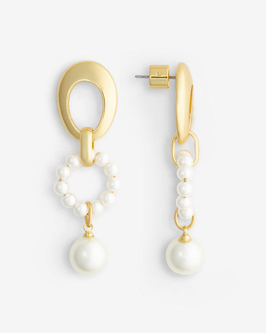 Draper James Gold Pearl Drop Earrings
