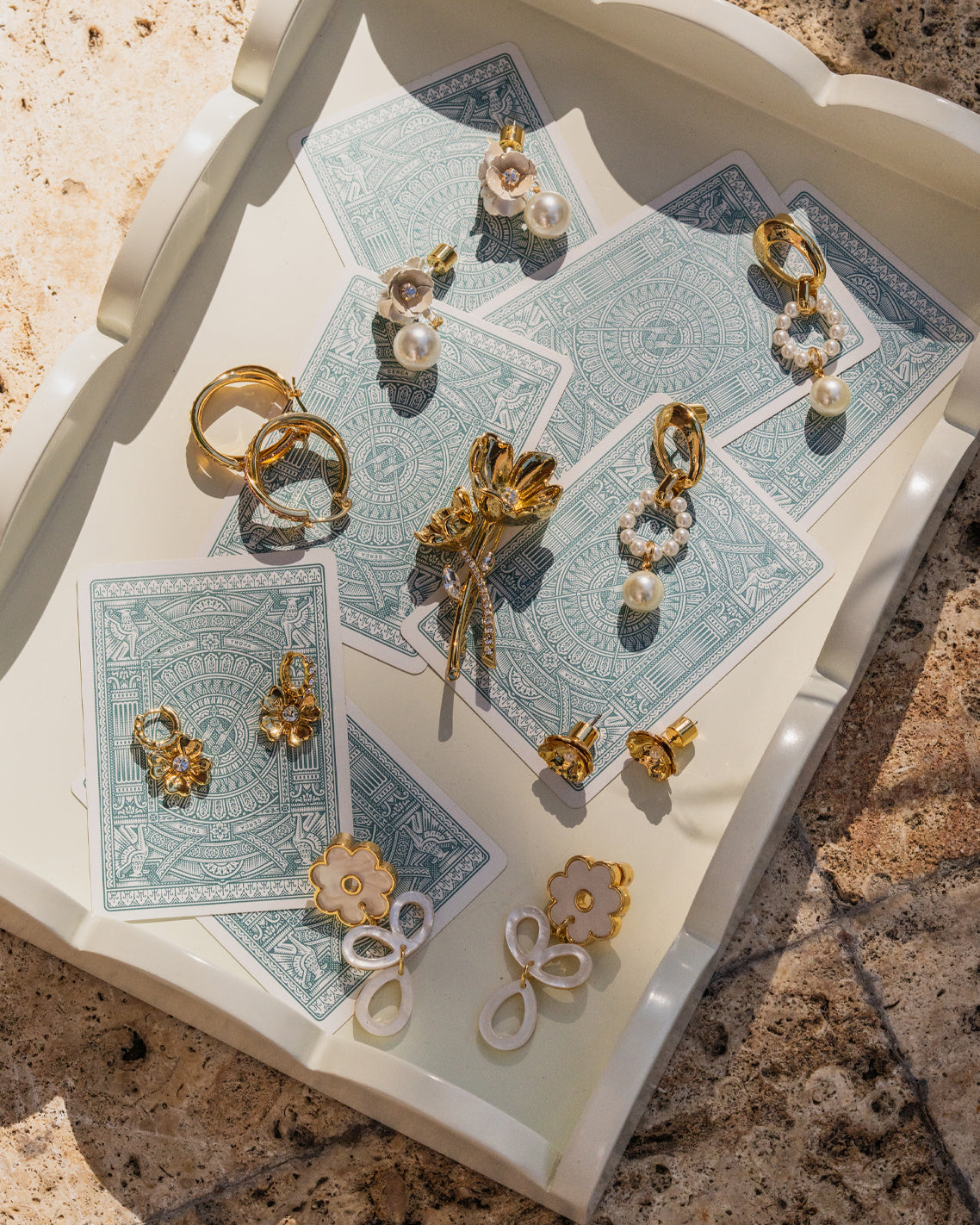 Draper James Gold Pearl Drop Earrings