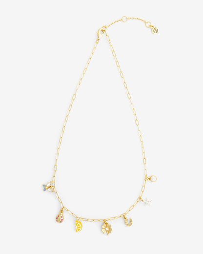 Draper James Gold A Little Luck Charm Necklace