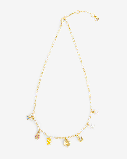Draper James Gold A Little Luck Charm Necklace