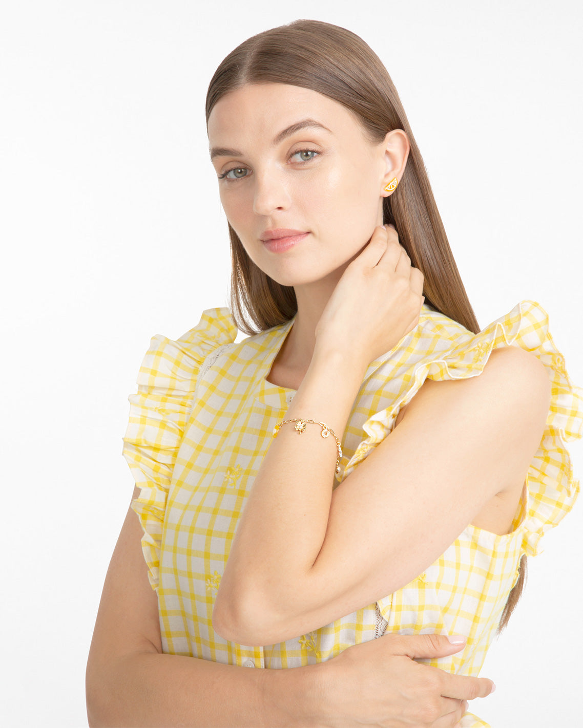 Draper James Gold A Little Luck Charm Bracelet