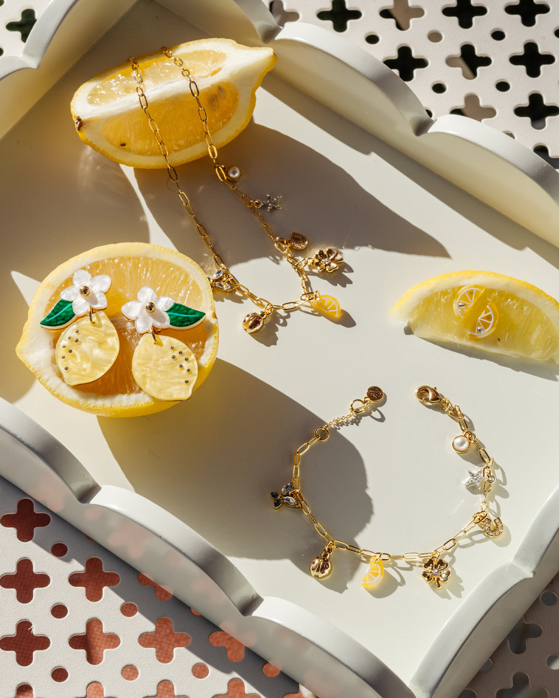 Draper James Gold A Little Luck Charm Bracelet
