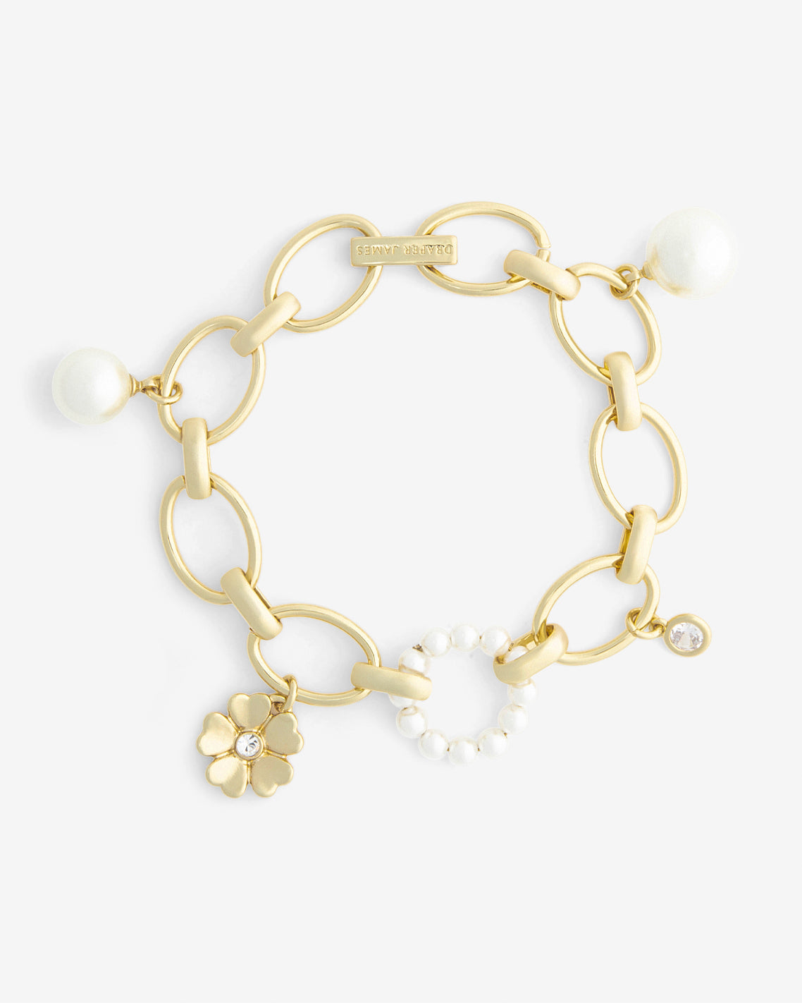 Draper James Gold Pearl and Gold Chain Bracelet