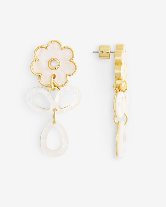 Draper James White Acetate Petal Earrings