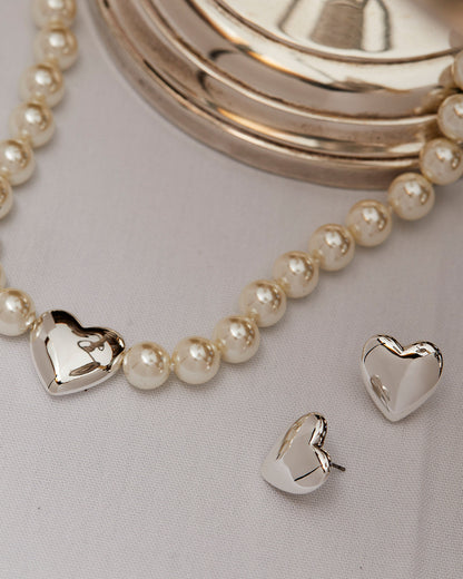 Draper James Silver Puffy Heart Studs | Women's Stud Earrings