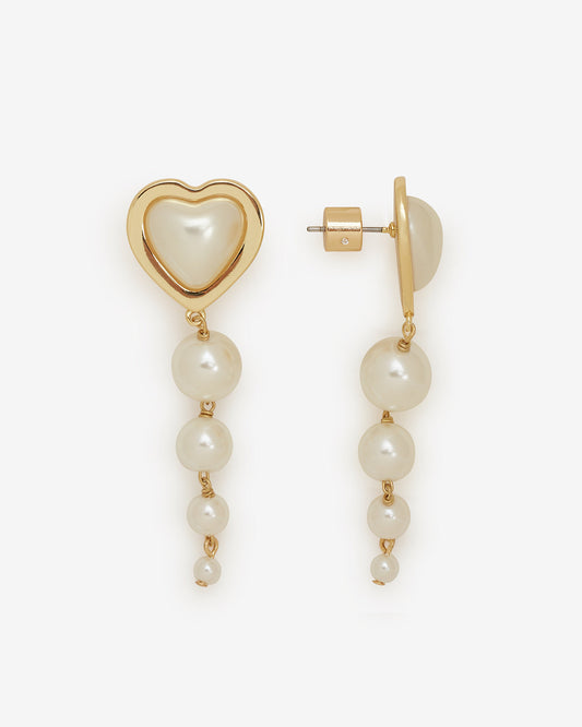 Draper James Magnolia White Multi Pearl Heart Drop Earrings | Jewelry by Draper James