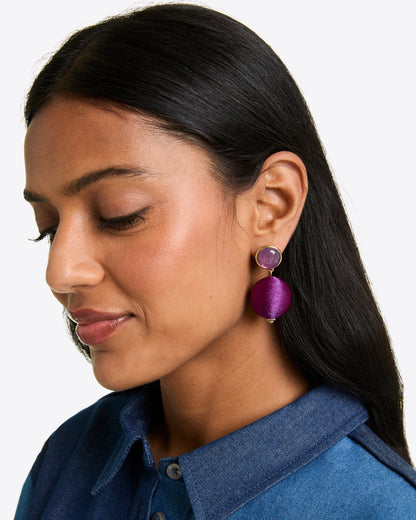 Draper James Purple Bauble Earrings | Women's Statement Earrings