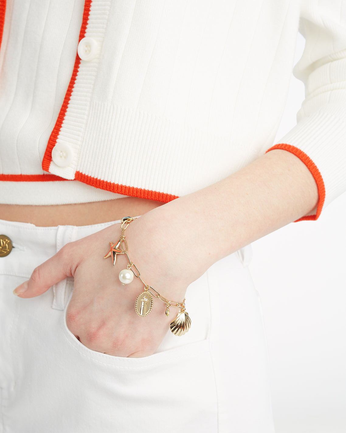 Draper James Gold Seaside Charm Bracelet