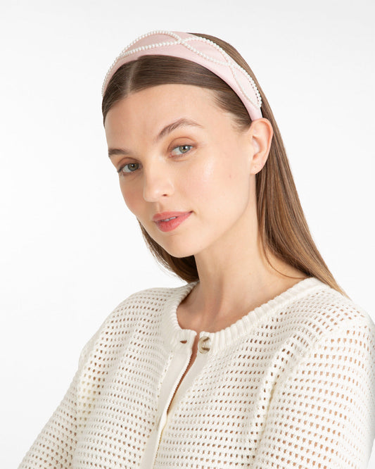 Draper James Pink Pearl Satin Headband