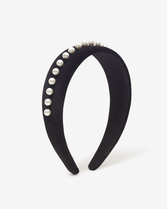 Draper James Belle Meade Black Pearl Velvet Headband