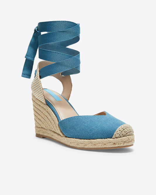 Draper James Blue Espadrille Wedge Sandal | Women's Shoes by Draper James