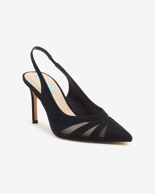 Draper James Belle Meade Black Atlas Heel | Women's Heels & Dress Shoes by Draper James