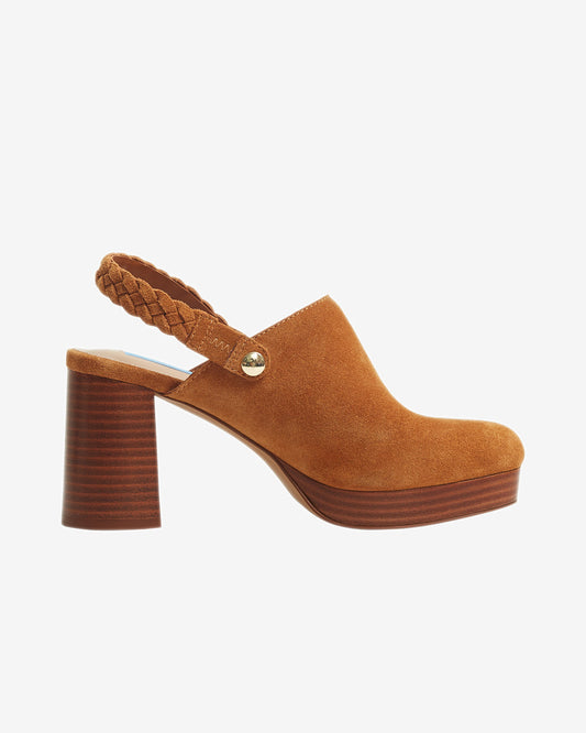 Draper James Cognac Nima Clog Heel | Women's Clog Heels by Draper James