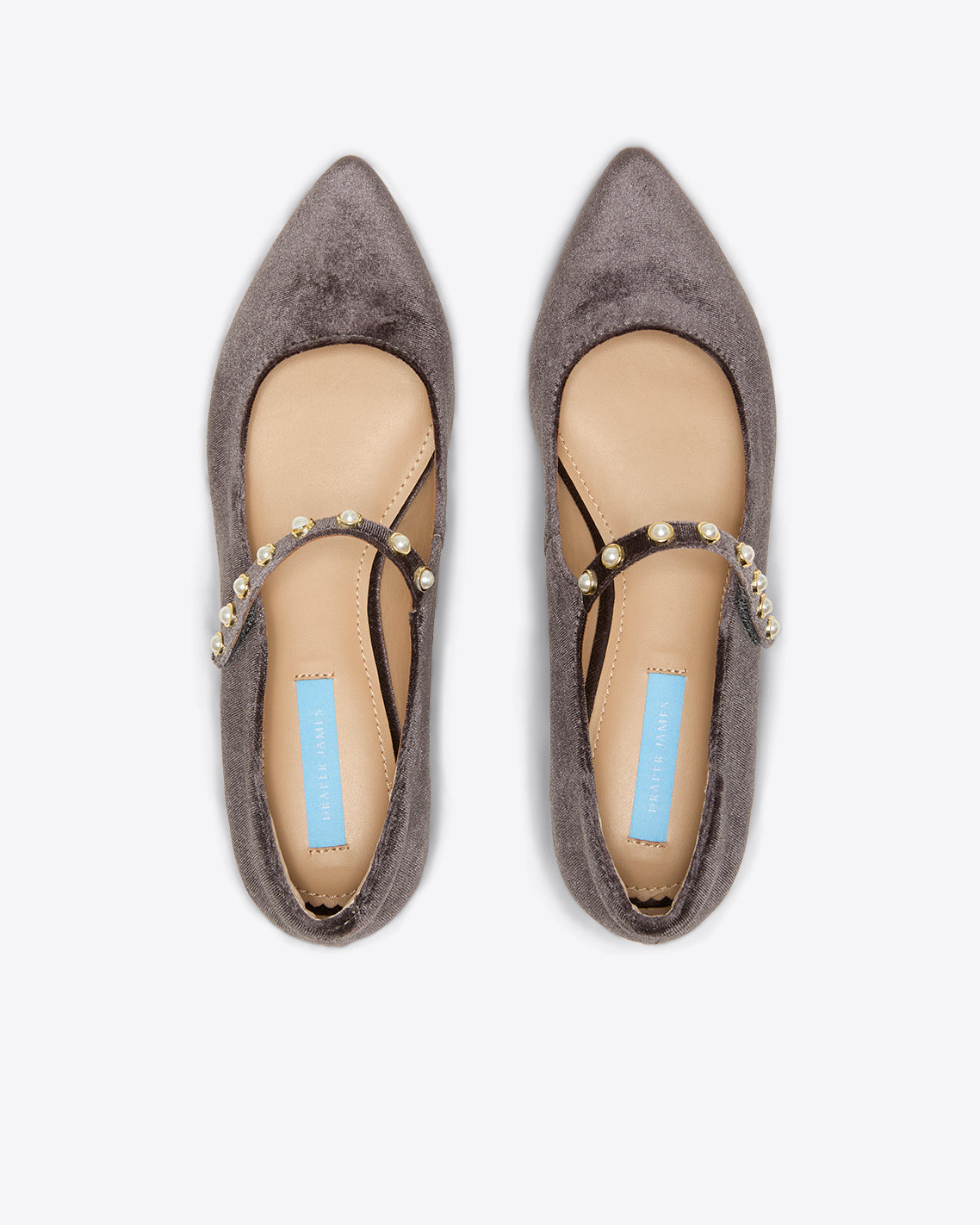 Draper James Grey Abigail Velvet Flat | Women's Flats by Draper James