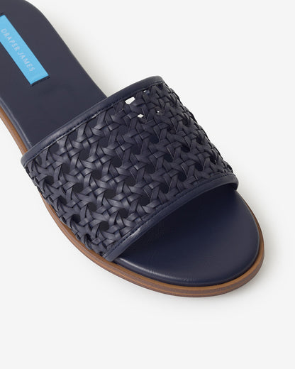 Draper James Nassau Navy Rattan Sandal | Women's Summer Sandals by Draper James