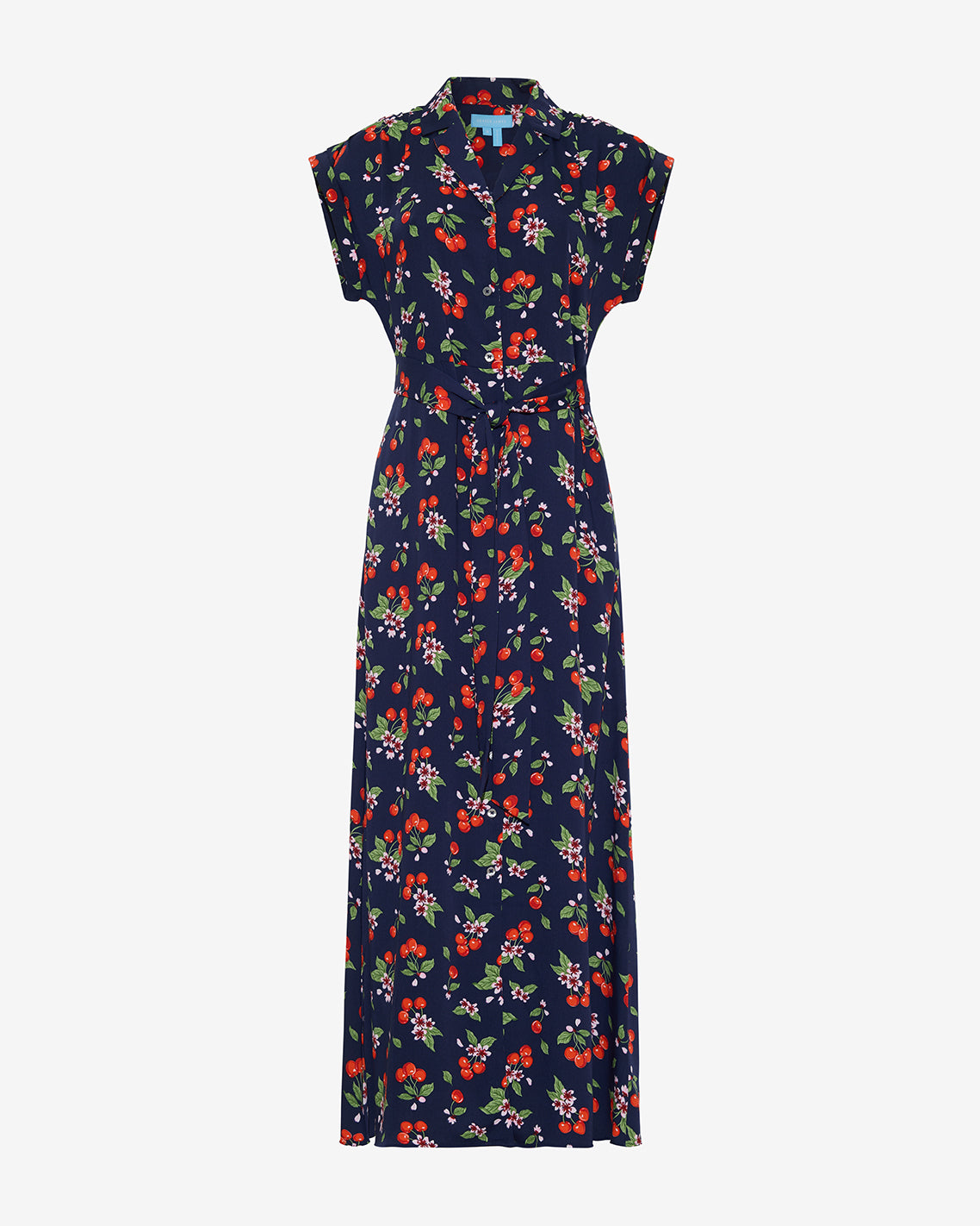 Draper James Cherry Blossom Devin V-Neck Midi Dress in Cherry Blossom