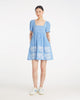Blue Stripe Floral Embroidery