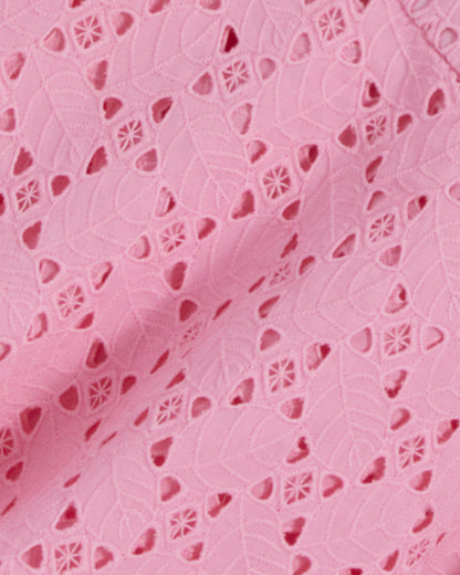 Draper James Sachet Pink Eyelet Caitlyn Midi Dress in Eyelet
