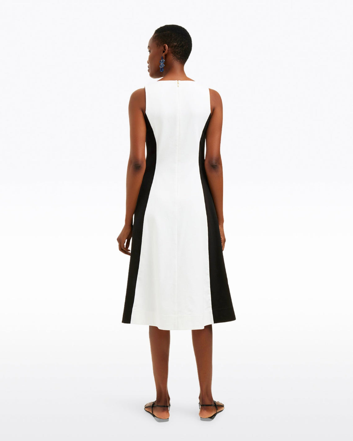 Draper James Black Genevieve Midi Dress in Black and White