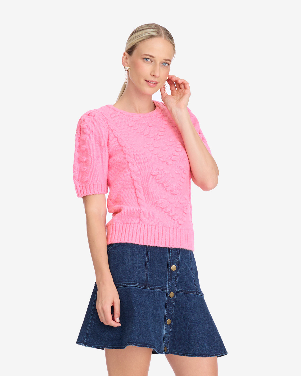 Draper James Pink Heart Sweater | Women's Cozy Knit Sweaters by Draper James